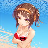 lewd safe suzumiya_haruhi swimsuit // 1200x1200 // 192.6KB