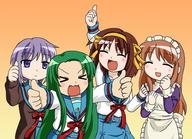 asahina_mikuru maid_uniform nagato_yuki safe school_uniform suzumiya_haruhi tsuruya-san // 604x438 // 74.4KB